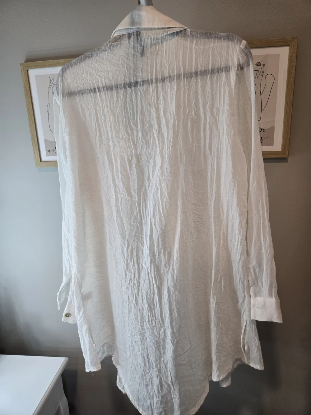 White Men's Lightweight Button-Up Shirt